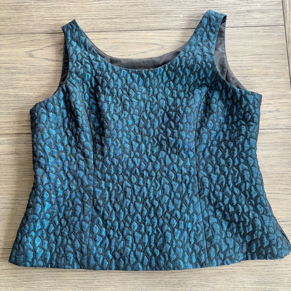 Nipon Boutique Teal Textured Sleeveless Top